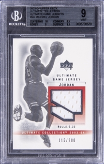 2003-04 Upper Deck Ultimate Collection #MJ Michael Jordan Patch Card (#115/200) - BGS MINT 9